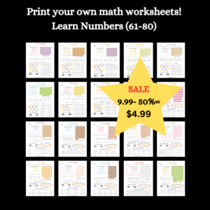 Printable Worksheets that teach counting numbers and hand printing them.