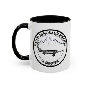 Accent Coffee Mug, 11oz - Idaho Dinosaur Fishing